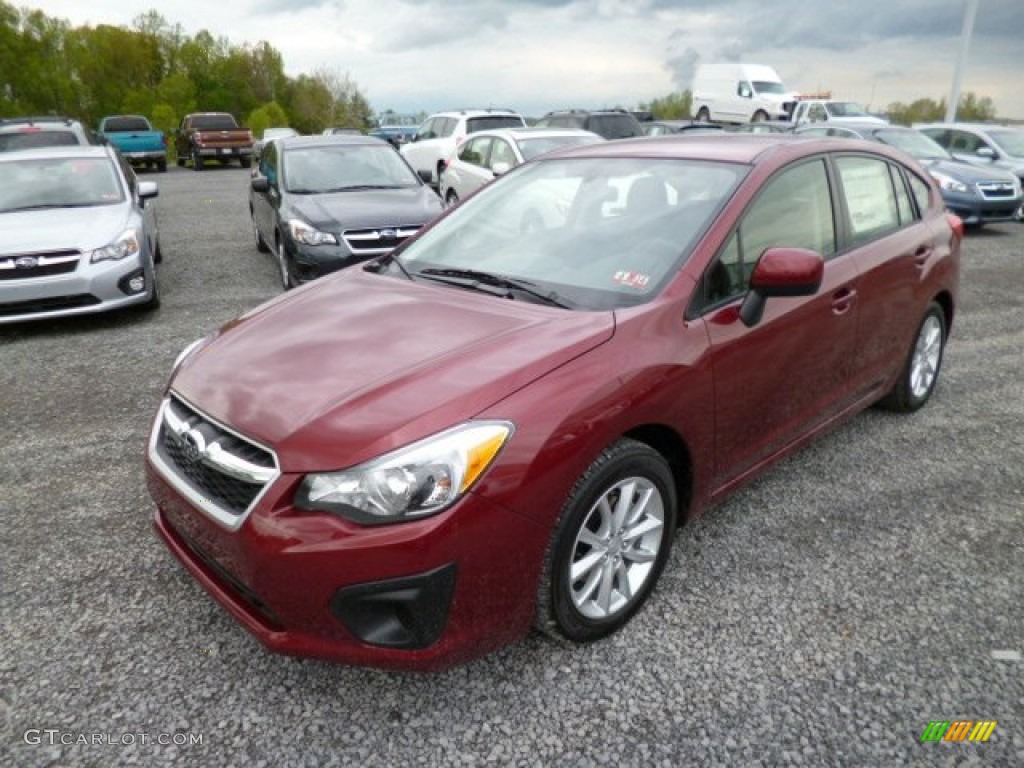 Camellia Red Pearl 2013 Subaru Impreza 2.0i Premium 5 Door Exterior Photo #80474736