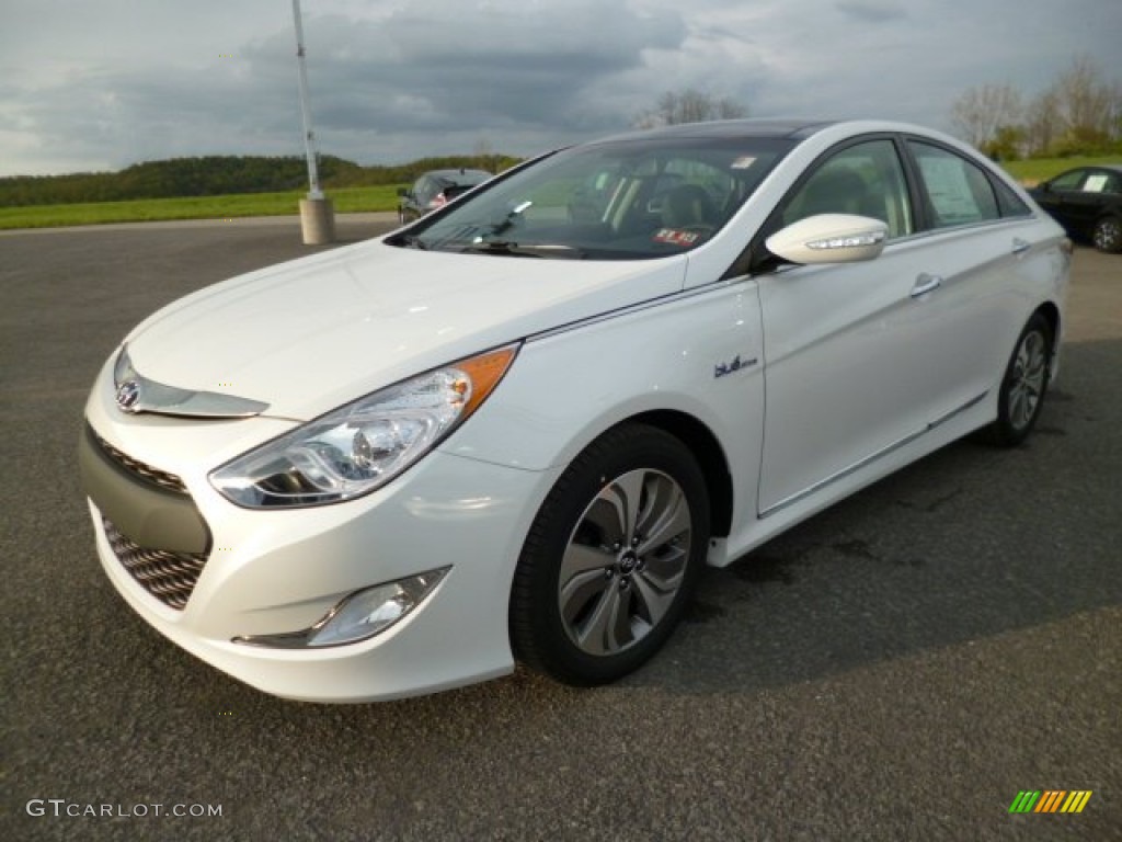 Porcelain White Pearl 2013 Hyundai Sonata Hybrid Limited Exterior Photo #80475376