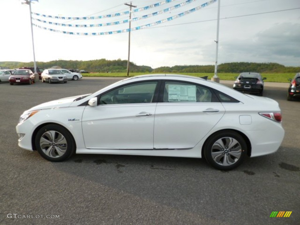 Porcelain White Pearl 2013 Hyundai Sonata Hybrid Limited Exterior Photo #80475389