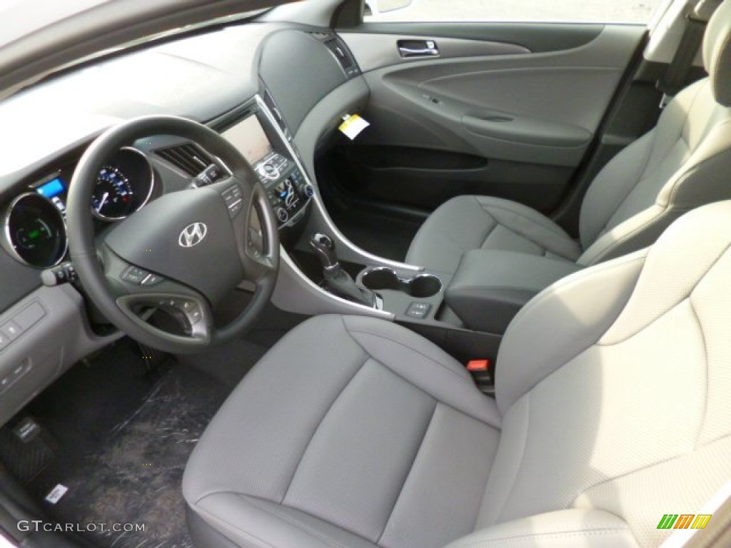 Gray Interior 2013 Hyundai Sonata Hybrid Limited Photo #80475553