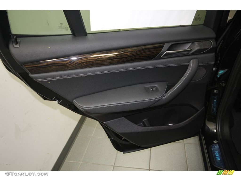 2014 BMW X3 xDrive28i Black Door Panel Photo #80475755