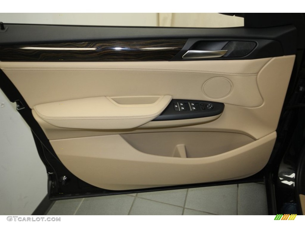 2014 BMW X3 xDrive28i Sand Beige Door Panel Photo #80476038