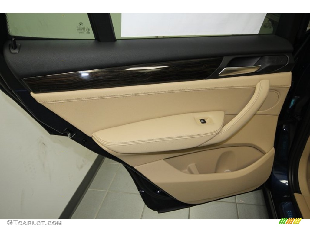 2014 BMW X3 xDrive28i Sand Beige Door Panel Photo #80476691