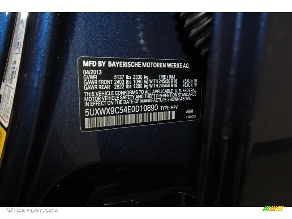 2014 X3 Color Code A76 for Deep Sea Blue Metallic Photo #80476751