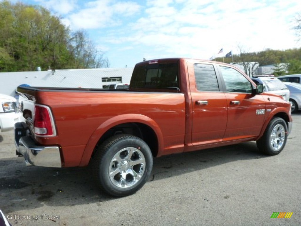 2013 1500 Laramie Quad Cab 4x4 - Copperhead Pearl / Canyon Brown/Light Frost Beige photo #5