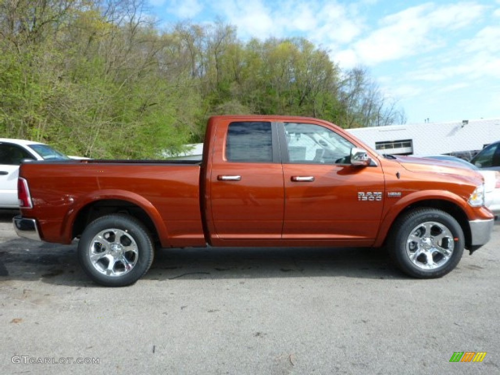 2013 1500 Laramie Quad Cab 4x4 - Copperhead Pearl / Canyon Brown/Light Frost Beige photo #6