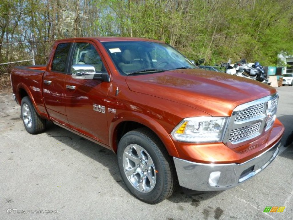 2013 1500 Laramie Quad Cab 4x4 - Copperhead Pearl / Canyon Brown/Light Frost Beige photo #7