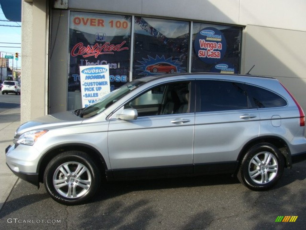 2010 CR-V EX-L AWD - Alabaster Silver Metallic / Black photo #3