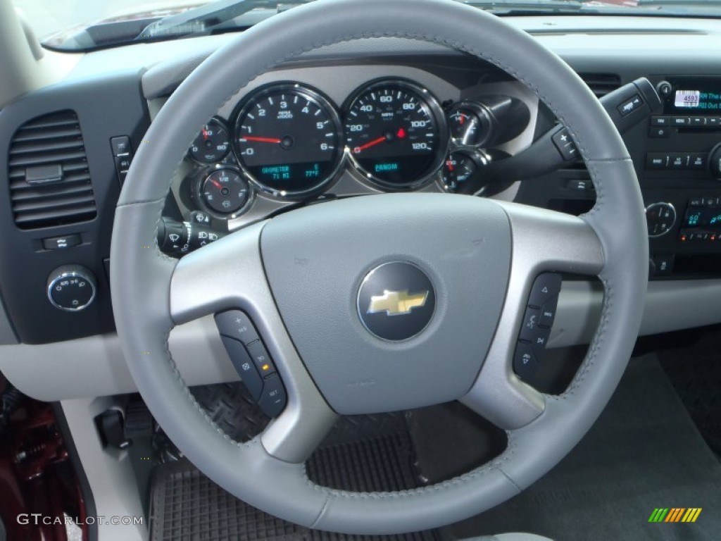 2013 Chevrolet Silverado 1500 LT Extended Cab Light Titanium/Dark Titanium Steering Wheel Photo #80483353