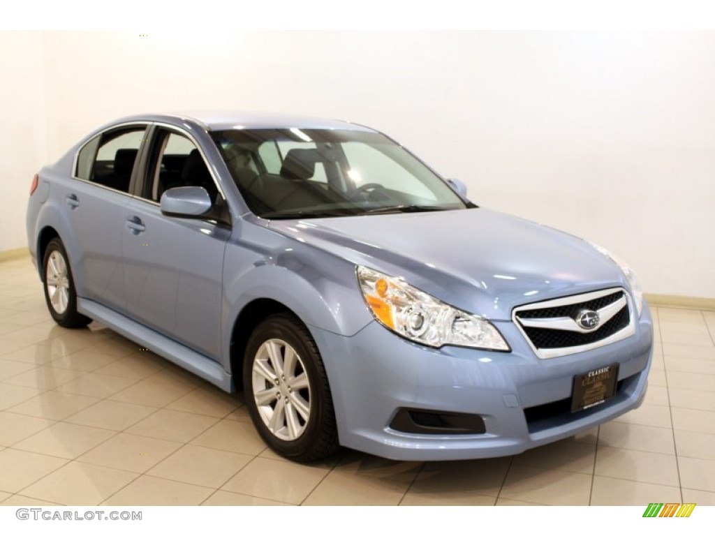 2010 Legacy 2.5i Premium Sedan - Sky Blue Metallic / Off Black photo #1