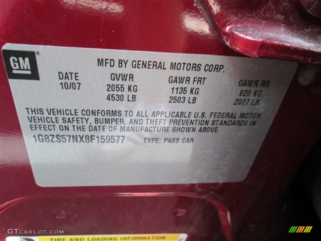 2008 Aura XE 3.5 - Red Jewel / Gray photo #13