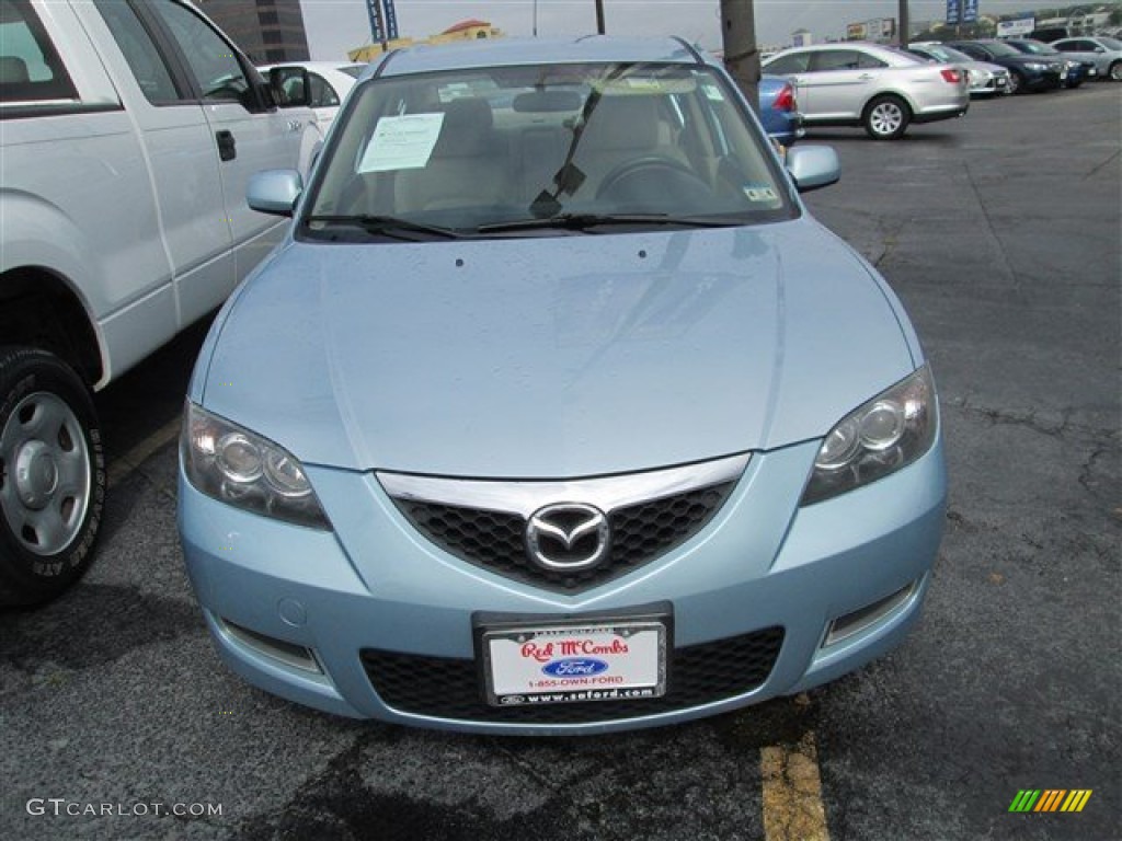2007 MAZDA3 i Sport Sedan - Ice Blue Metallic / Beige photo #4