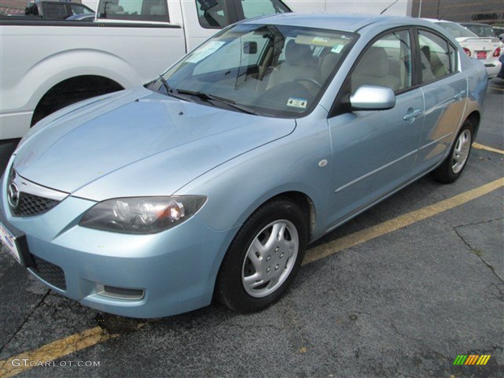 2007 MAZDA3 i Sport Sedan - Ice Blue Metallic / Beige photo #5