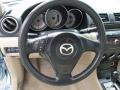Beige 2007 Mazda MAZDA3 i Sport Sedan Steering Wheel