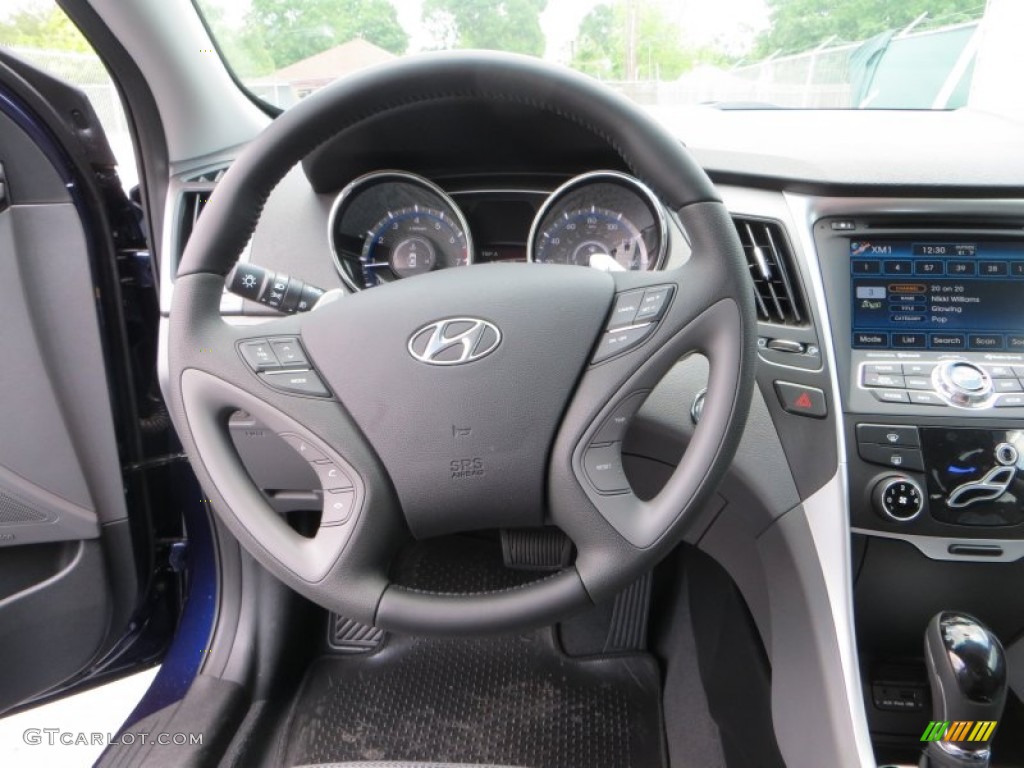 2013 Hyundai Sonata SE Gray Steering Wheel Photo #80493454