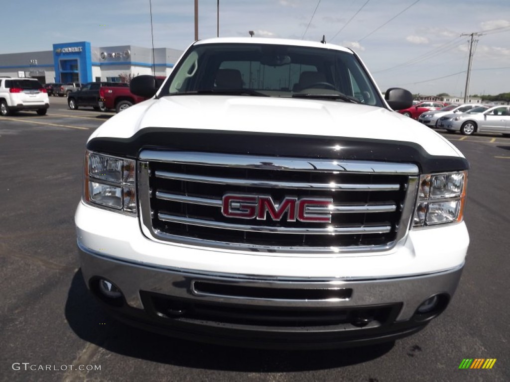 2013 Sierra 1500 SLE Crew Cab 4x4 - Summit White / Very Dark Cashmere/Light Cashmere photo #2