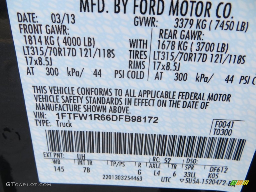 UH 2013 Ford F150 SVT Raptor SuperCrew 4x4 Parts
