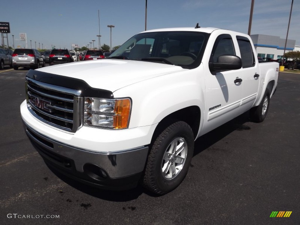 2013 Sierra 1500 SLE Crew Cab 4x4 - Summit White / Very Dark Cashmere/Light Cashmere photo #1