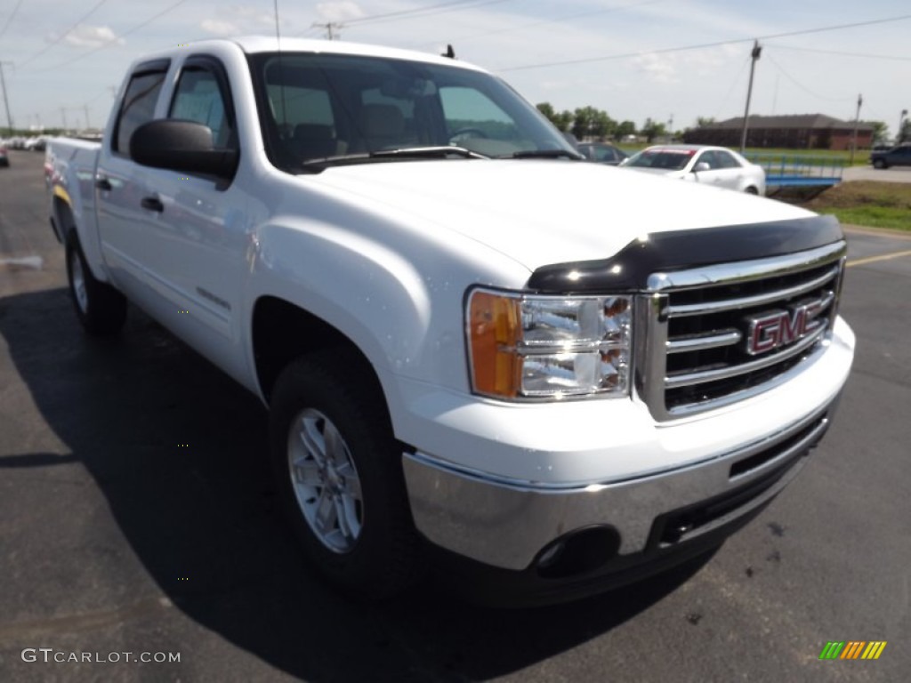 2013 Sierra 1500 SLE Crew Cab 4x4 - Summit White / Very Dark Cashmere/Light Cashmere photo #3