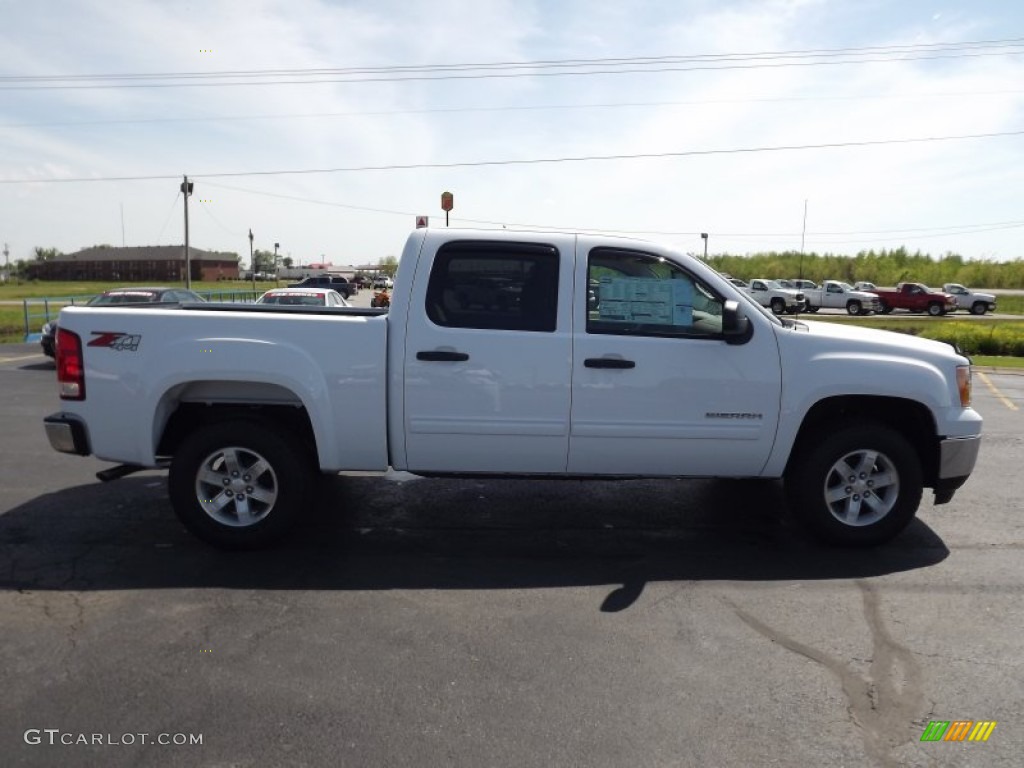 2013 Sierra 1500 SLE Crew Cab 4x4 - Summit White / Very Dark Cashmere/Light Cashmere photo #4