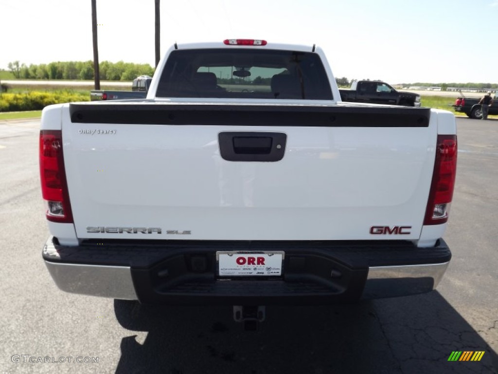 2013 Sierra 1500 SLE Crew Cab 4x4 - Summit White / Very Dark Cashmere/Light Cashmere photo #6