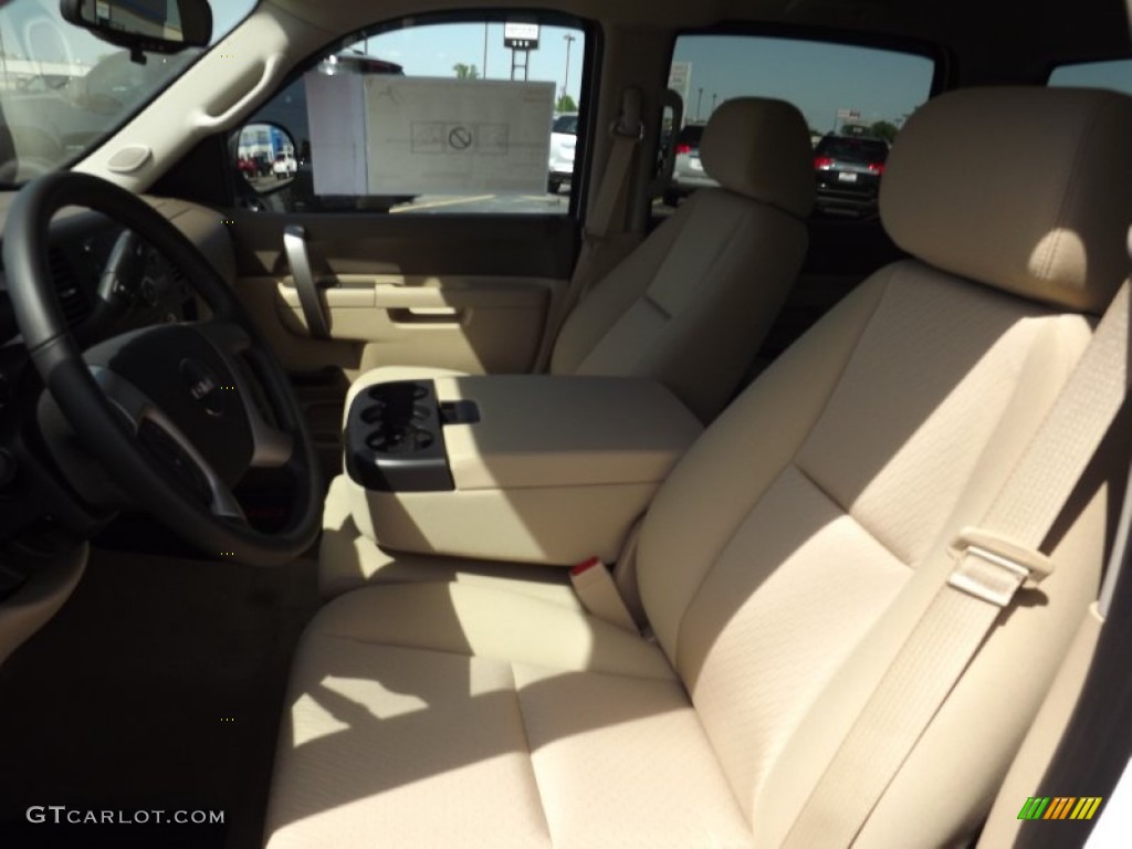 2013 Sierra 1500 SLE Crew Cab 4x4 - Summit White / Very Dark Cashmere/Light Cashmere photo #11