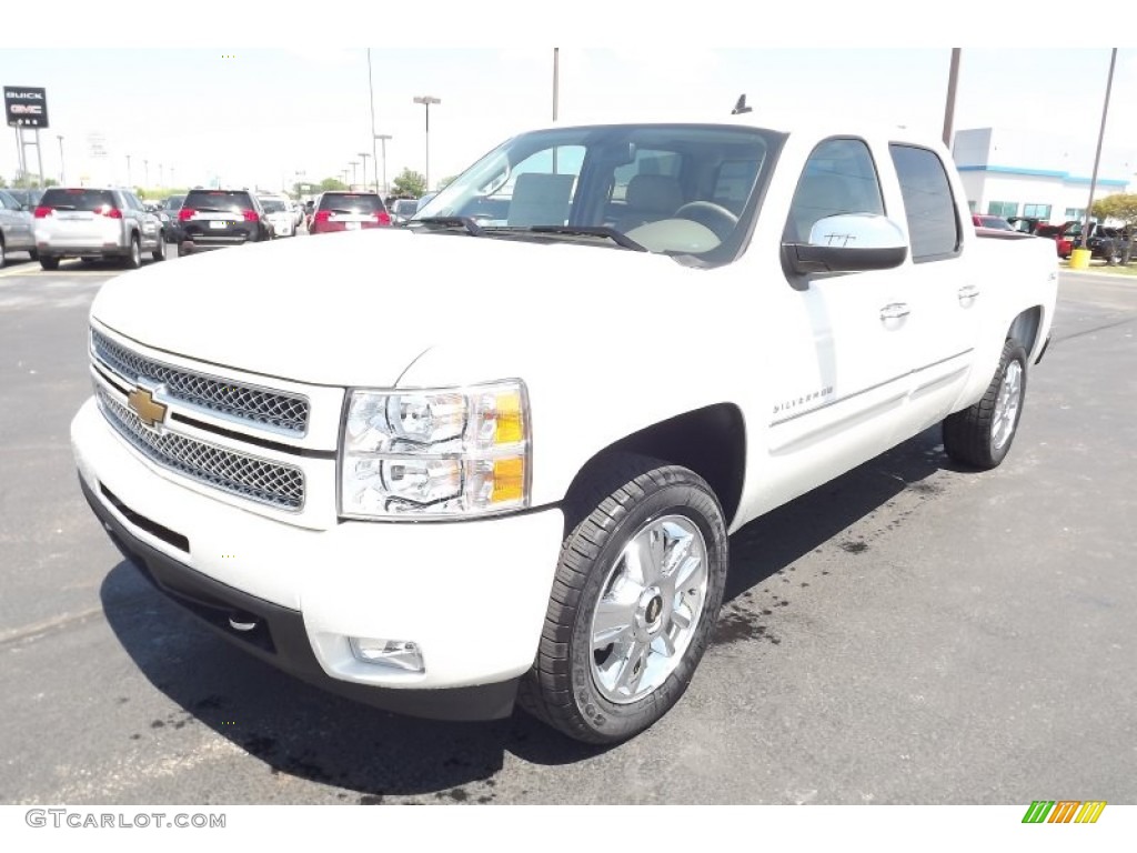2013 Silverado 1500 LTZ Crew Cab 4x4 - White Diamond Tricoat / Light Cashmere/Dark Cashmere photo #1