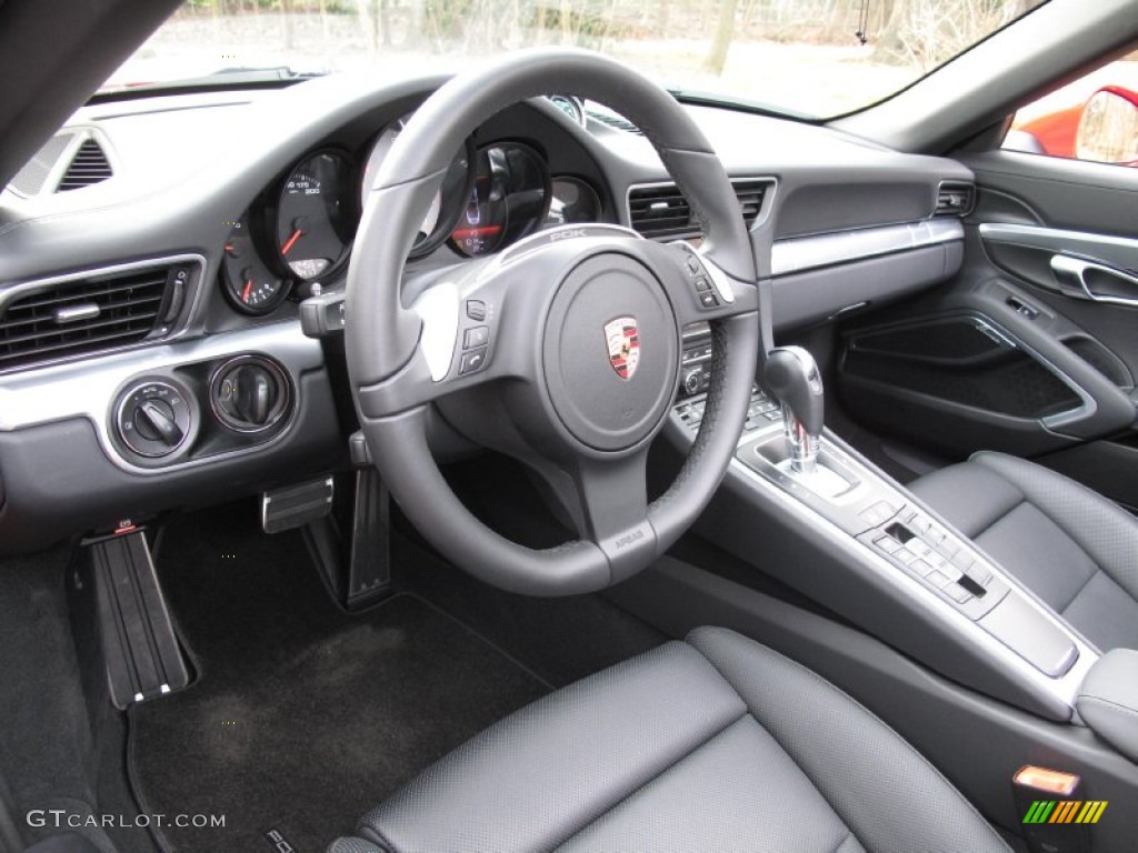 2012 Porsche 911 Carrera S Cabriolet Black Steering Wheel Photo #80497823
