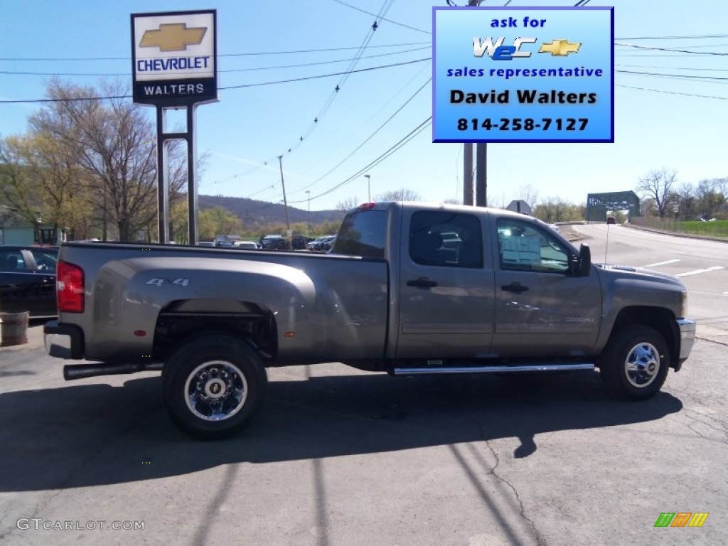 2013 Silverado 3500HD LT Crew Cab 4x4 Dually - Graystone Metallic / Ebony photo #1