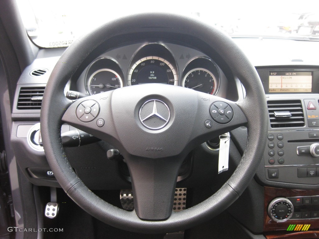 2010 Mercedes-Benz C 300 Sport Black Steering Wheel Photo #80498794