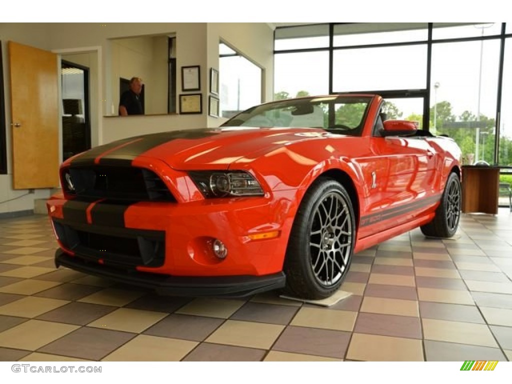Race Red 2014 Ford Mustang Shelby GT500 SVT Performance Package Convertible Exterior Photo #80499127