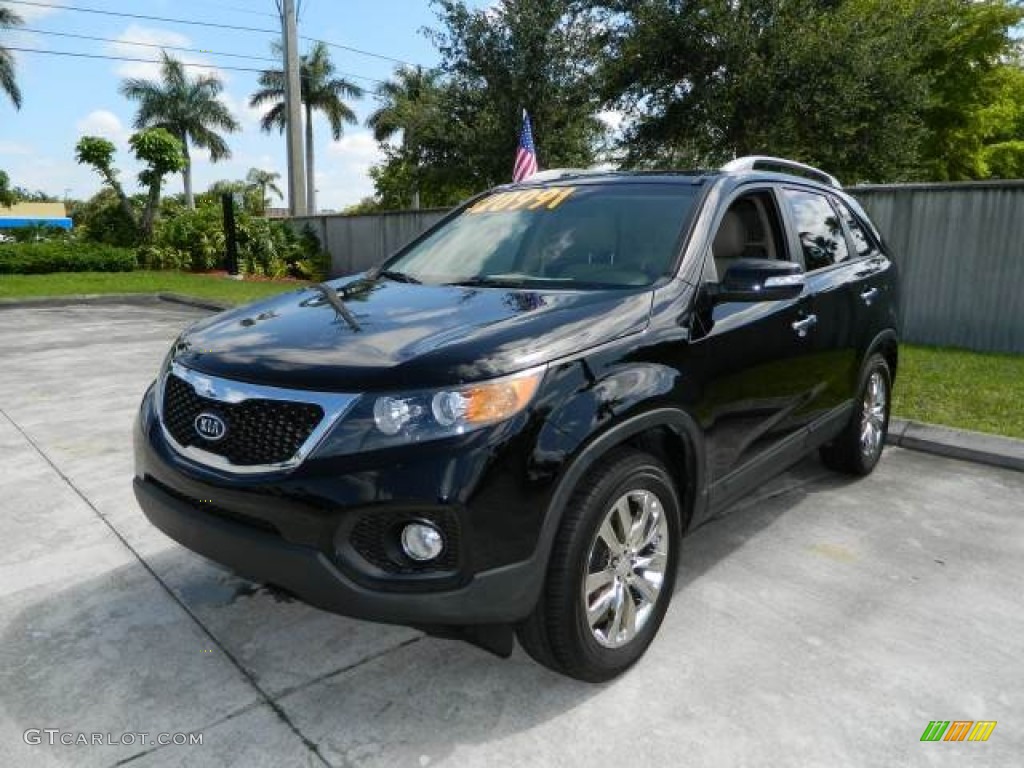 2011 Sorento EX V6 - Ebony Black / Beige photo #7