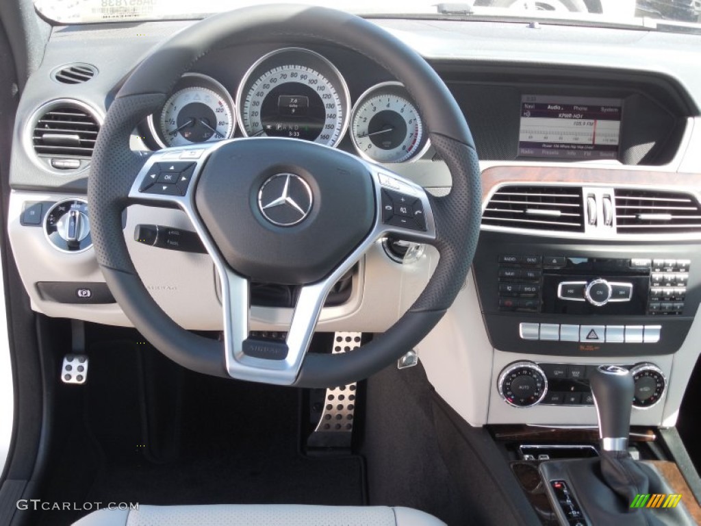 2013 Mercedes-Benz C 250 Sport Ash/Black Steering Wheel Photo #80503006