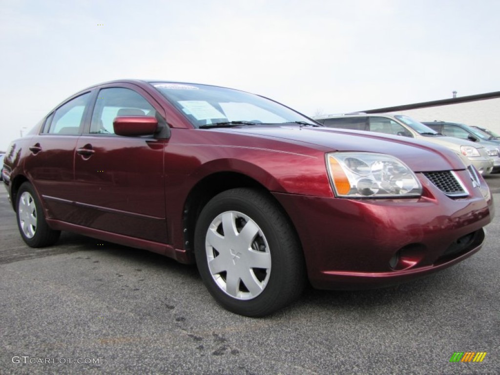 2004 Galant ES - Ultra Red Pearl / Petrol Gray photo #4