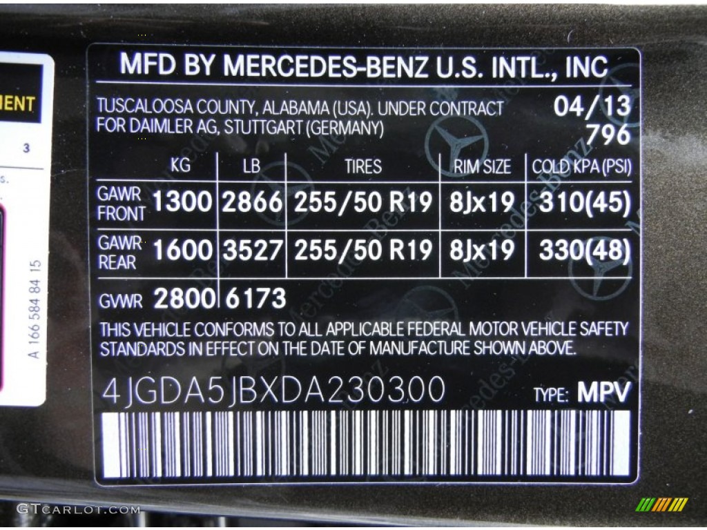 2013 ML Color Code 796 for Dakota Brown Metallic Photo #80509931