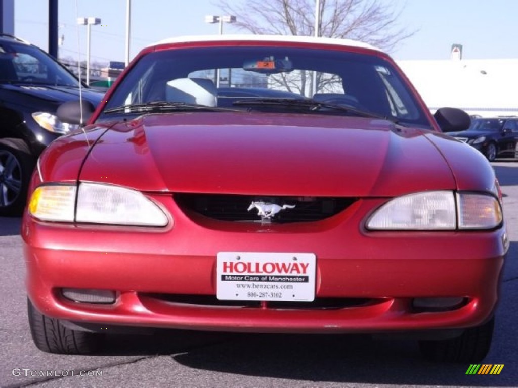 1994 Mustang GT Convertible - Laser Red Tinted Metallic / White photo #2