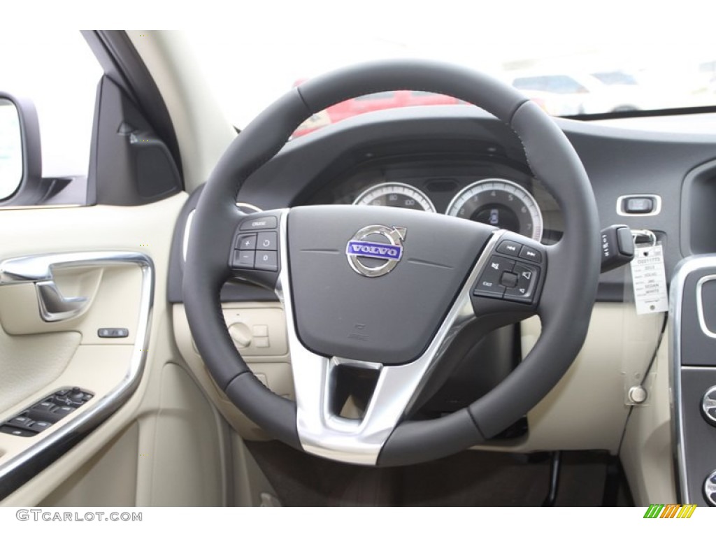 2013 Volvo S60 T5 Soft Beige Steering Wheel Photo #80517312
