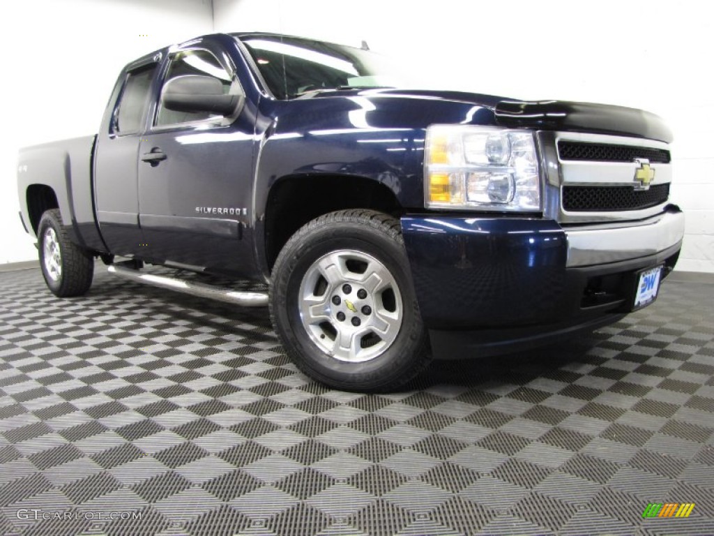 2008 Silverado 1500 LT Extended Cab 4x4 - Dark Blue Metallic / Ebony photo #1