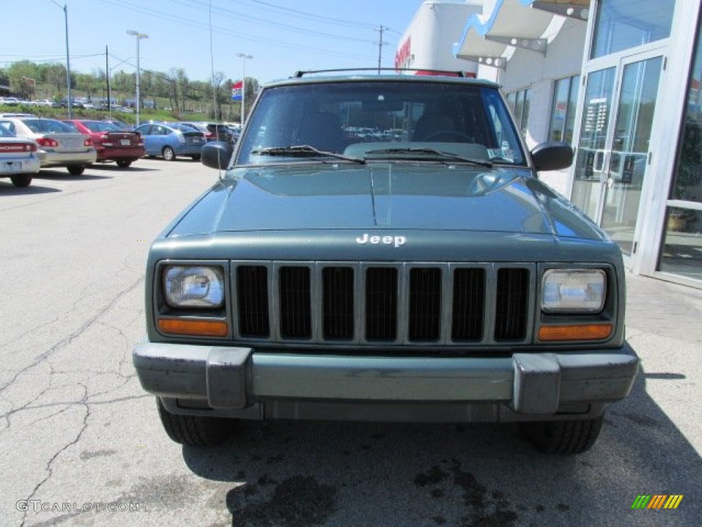 2000 Cherokee Sport 4x4 - Medium Fern Green Metallic / Agate Black photo #3