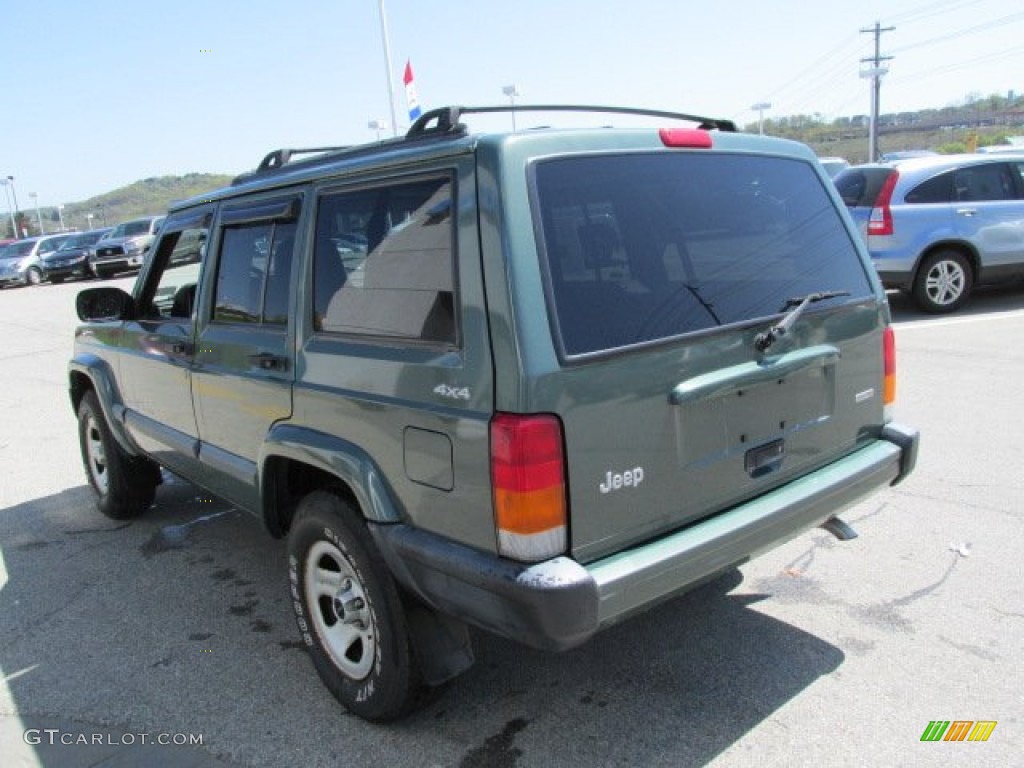 2000 Cherokee Sport 4x4 - Medium Fern Green Metallic / Agate Black photo #6