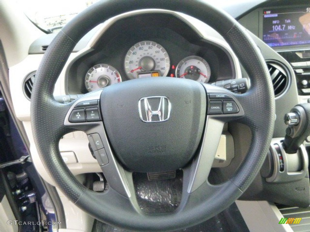 2013 Honda Pilot EX 4WD Gray Steering Wheel Photo #80522717
