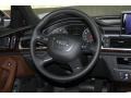 2012 Audi A6 Nougat Brown Interior Steering Wheel Photo