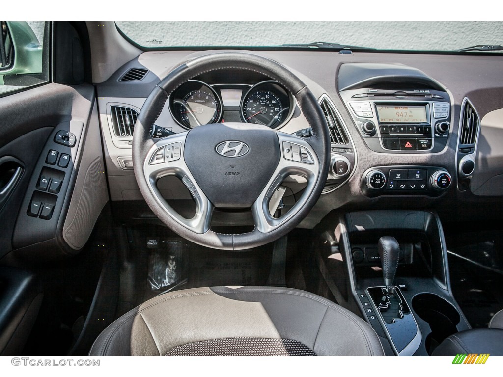 2010 Hyundai Tucson Limited AWD Taupe Dashboard Photo #80525036