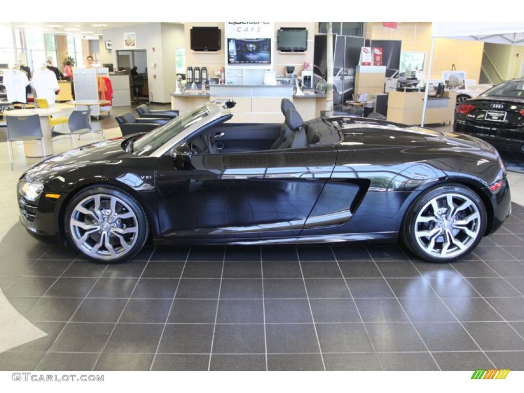 Phantom Black Pearl Effect 2012 Audi R8 Spyder 5.2 FSI quattro Exterior Photo #80525221