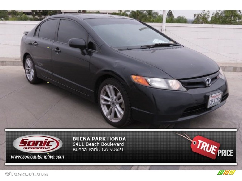 2007 Civic Si Sedan - Nighthawk Black Pearl / Black photo #1
