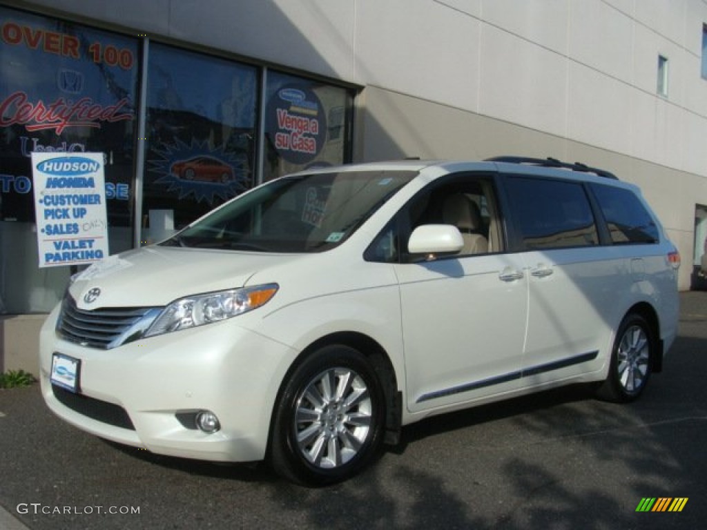 2011 Sienna Limited AWD - Blizzard White Pearl / Bisque photo #1
