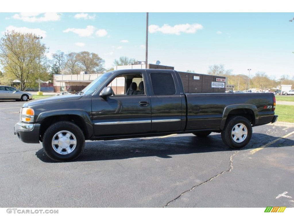 2004 Sierra 1500 SLE Extended Cab 4x4 - Carbon Metallic / Dark Pewter photo #3