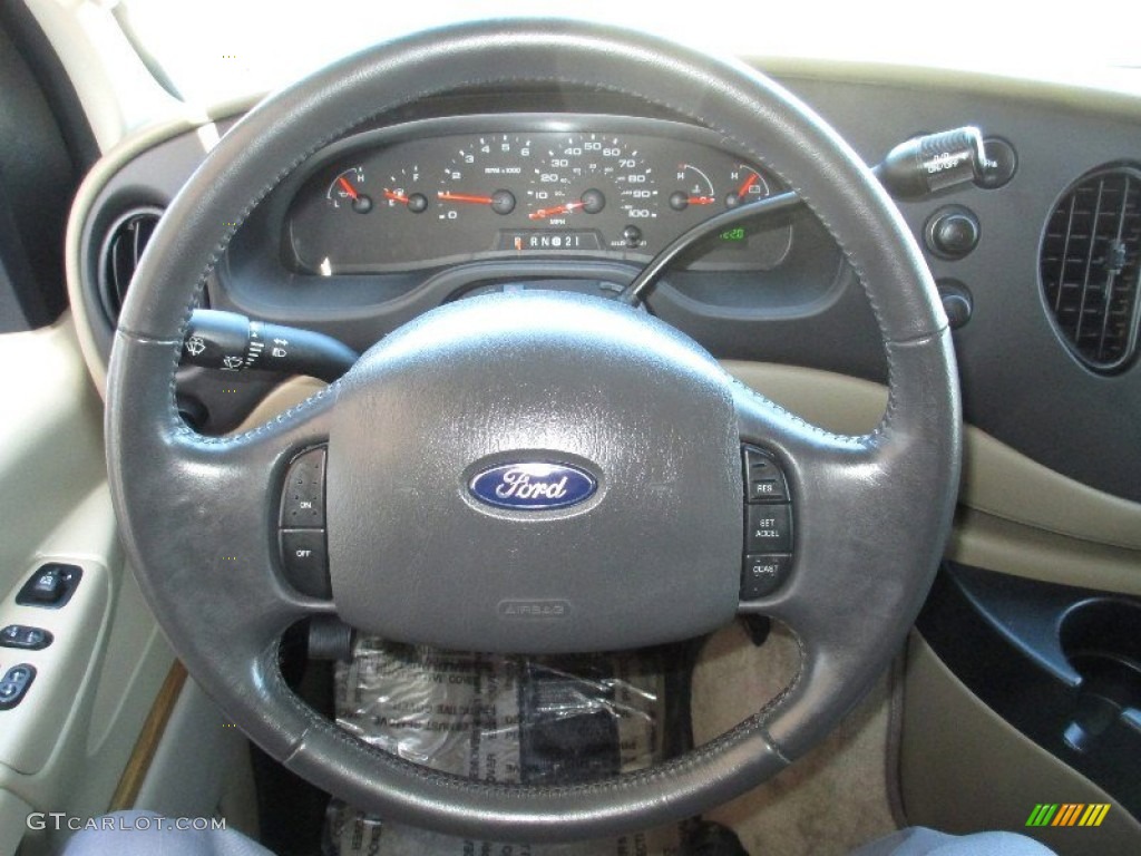 2008 Ford E Series Van E150 Passenger Conversion Medium Pebble Steering Wheel Photo #80530723