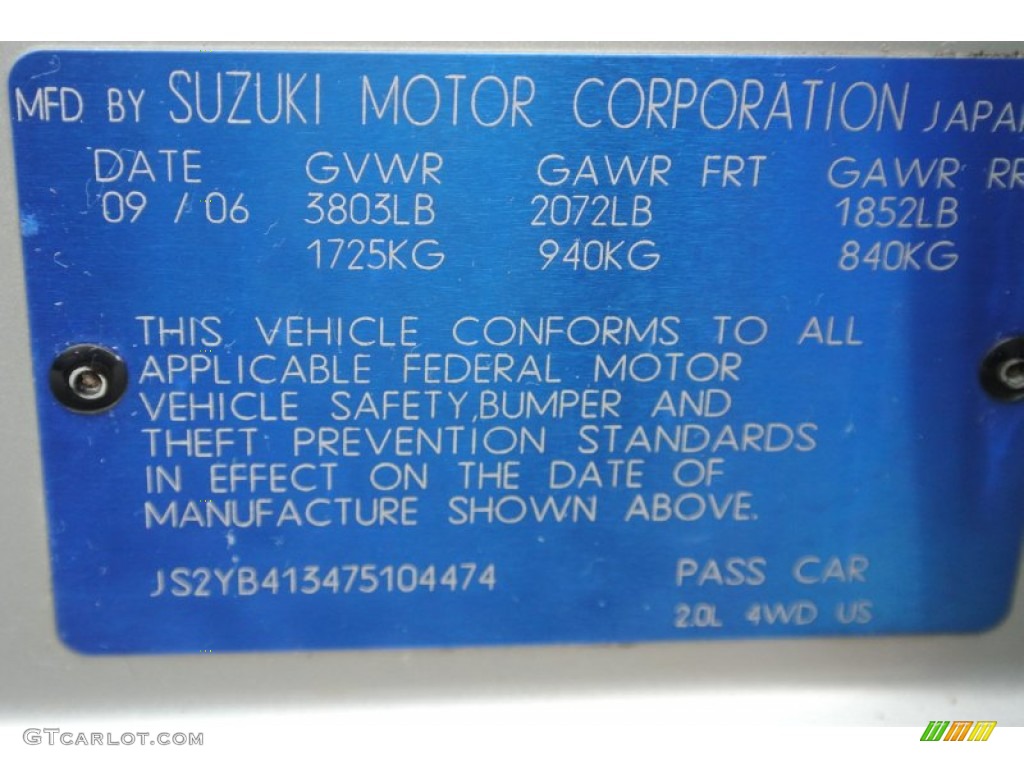 2007 SX4 AWD - Silky Silver Metallic / Black photo #8