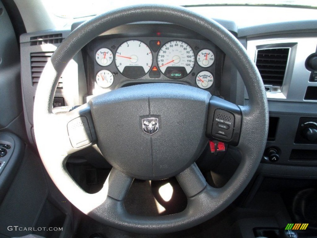 2007 Dodge Ram 3500 SLT Quad Cab 4x4 Dually Medium Slate Gray Steering Wheel Photo #80531629